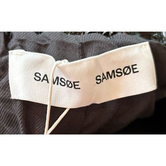 Samsoe Samsoe Paloma Trousers in Lambskin in Chocolate Plum Brown Lambskin Leath - Picture 5 of 9